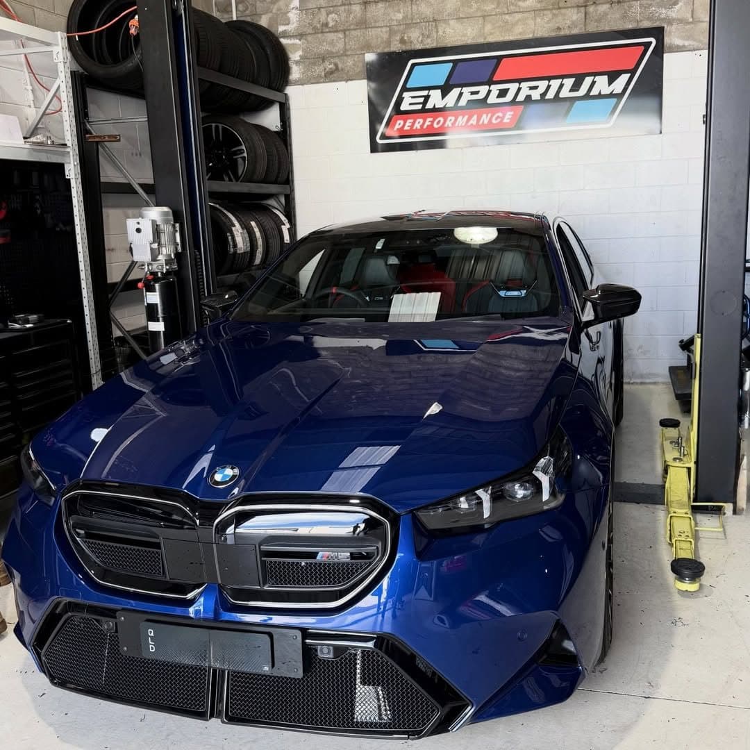 BMW G90 M5 in the Emporium Performance workshop bay